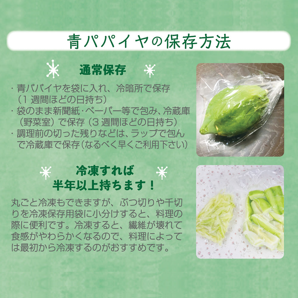 【シーズン外】有機青パパイヤ